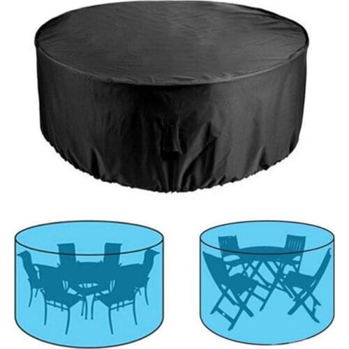 Outdoor Patio Furniture Covers Waterproof Table Chair Set Covers Windproof Tear-Resistant UV Round Cover