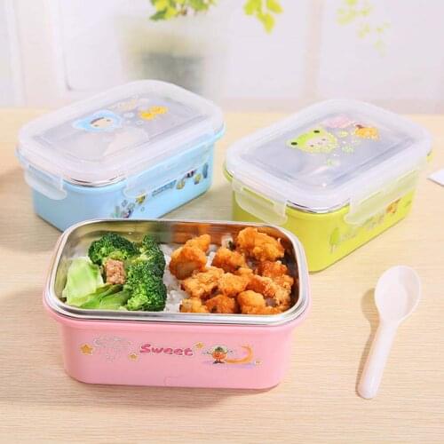 1000ml Children Lunch Box Kids Bento Box Lunch Stainless Steel Insulated Picnic Camping Containers Food Storage Lunchbox