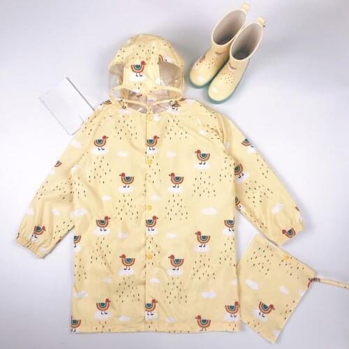 Boys Girls Rain Coat Clothes Kids cartoon Waterproof Rain Coat Polyester Fashion Raincoat Child Baby Girls Jacket Coat Rainsut