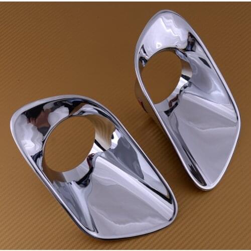 DWCX 2pcs ABS Chrome Car Foglight Bumper Front Fog Lamp Lower Light Cover Trim Frame Fit For Jeep Cherokee 2014 2015 2016 2017