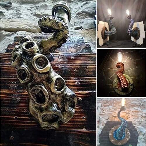Retro Octopus Electric Light Tentacle Monsters with Bulbs Hanging on Wall Octopus Tentacle lamp Holder for Home Decor E7