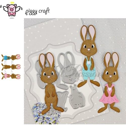 Piggy Craft metal cutting dies cut die mold 2021 New Cute bunny Scrapbook paper craft knife mould blade punch stencils dies
