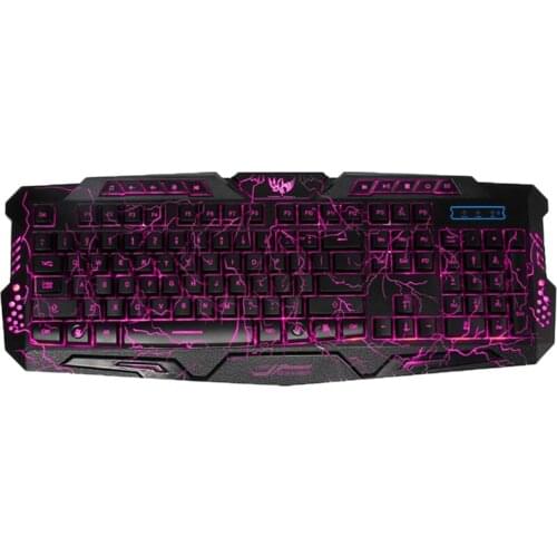 Gaming Cracked Keyboard USB Backlit Wired Keyboard for Game Laptop PC Computer Games Gamer Working P9YA