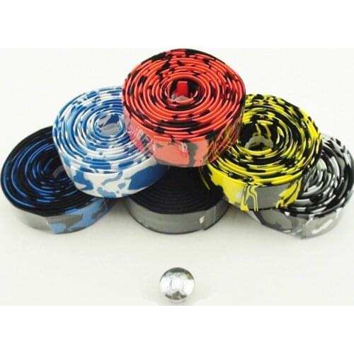 Camouflage Bicycle Handlebar Tape Bike Wrap Belt with Handle bar Plugs Mountain Road Bike Winding MTB Cycling Accessories