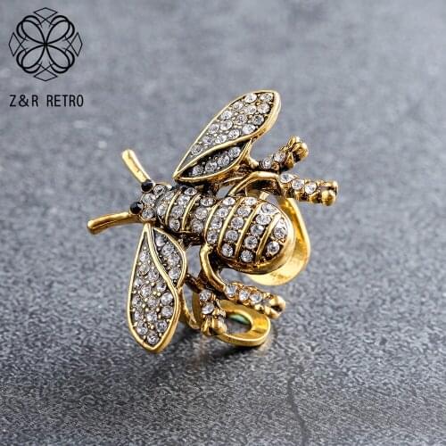 Vintage Gold Silver Color Insect Rings Simple Fashion Promise Body Jewelry For Women Female Decoration Wholesale Accessories