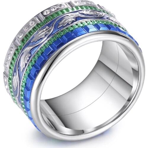 Cremo Stainless Steel Ring Ocean Series Dark Blue Ring Titanium Material Finger Ladies Rings Interchangeable Accessories Jewelry
