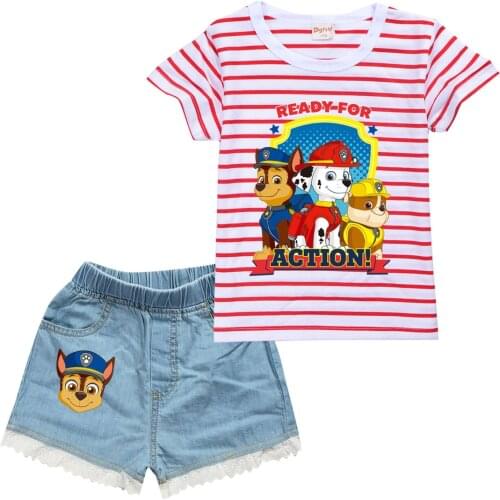 PAW PATROL Girls Clothing Kids Clothes Boys Toddler Girl Clothing Girl Set T+ Shorts Suit for Boys