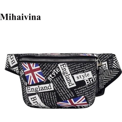 Mihaivin Leather Waist Belt Bag Women Cartoon Phone Pouch Fanny Pack For Women Chest Bag Animal Prints Waist Pack Floral Picks