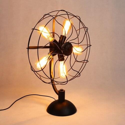 Iron Fan Shape Round Table Lamp Desk Lamp For Restaurant Deskfor deco mariage deco