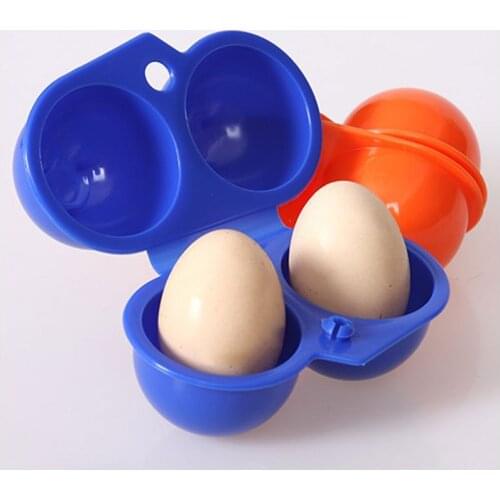 Kitchen Portable Egg Storage Box Container Hiking Outdoor Camping Carrier For 2 Egg Case #55012
