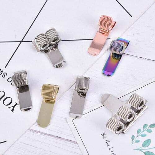 1PCS New Single/Double/Triple Hole Metal Holder With Pocket Clip Doctors Nurse Uniform Pen Holders Office Supplies Spring Pen