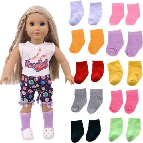 Many Style for Choice Different Colors and Styles of Optional Doll Socks,Fit 18inch American Baby Doll and bron Baby Doll