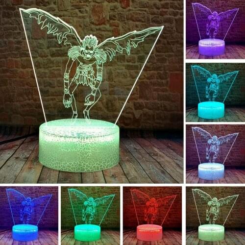 Ryuk Model 3D Illusion LED Nightlight Colors Change Desk Lamp Manga Death Note Anime action & toy figures