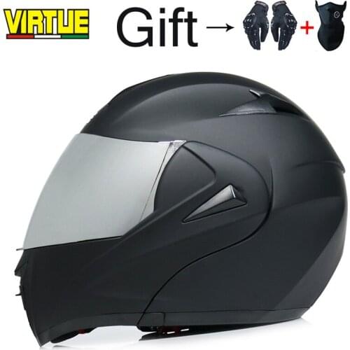 Flip up motorcycle helmet dual visor system full face helmet fit for men women S M L XL available