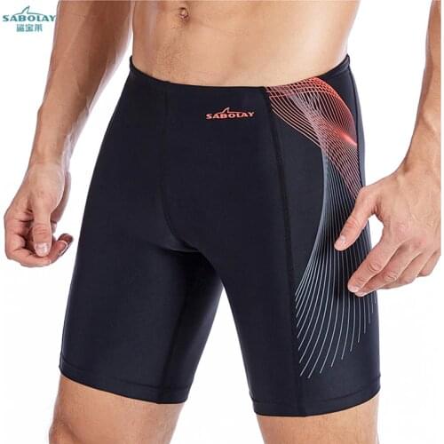 SABOLAY Swimming briefs shorts mens fifth swimming pants professional boxer racing quick dry close-fitting trunks swimwear