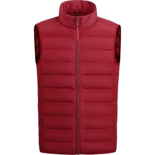 2021 Winter Men Sleeveless Vest Jackets Fashion Male Cotton-Padded Vest Coats Men Stand Collar Warm Clothing