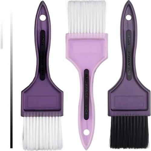3pcs Professional Salon Hair Coloring Tool Hair Dye Color Brush Variety Color Tint Brushes Combs Set with Soft Bristle