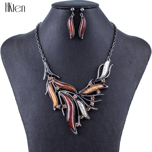 MS1504286Fashion Jewelry Sets Hight Quality 5Colors Necklace Sets For Women Jewelry Plated Black zinc Unique Resin Design Gifts