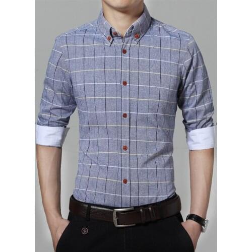 2019 New Pure cotton Plaid Casual Mens Shirt Slim Fit Formal&Business Occupation Man Shirts Spring Long Sleeve Men Dress Shirt