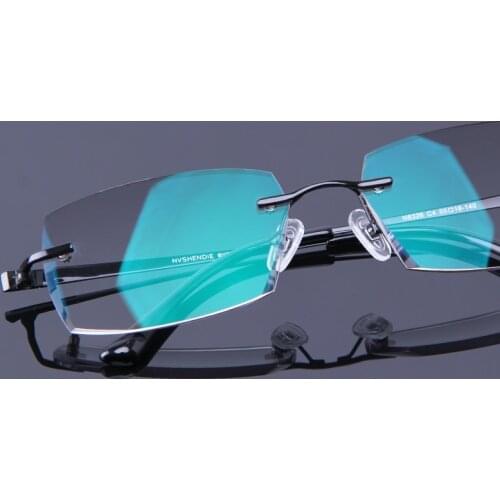 Gentleman Reading Glasses Men Rimless Hyperopia High Clear Lenses HMC Coating Male Reader Eyeglasses Man Presbyopic Gray Glasses