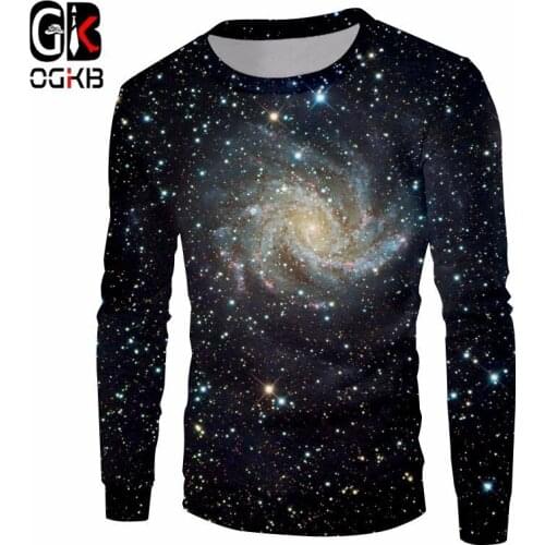 OGKB Women Mens Sweatshirt Print 3D Print Starry Night Long Sleeve Crewneck Pullovers Sweatshirts Hip Hop Hipster Jumpers 5XL