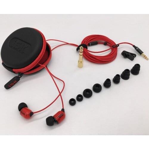Original ISK SEM6 Professional montoring Headset Red EAR Monitor Earphone 3.5MM+6.3MM stereo bass for DJ music studio recording