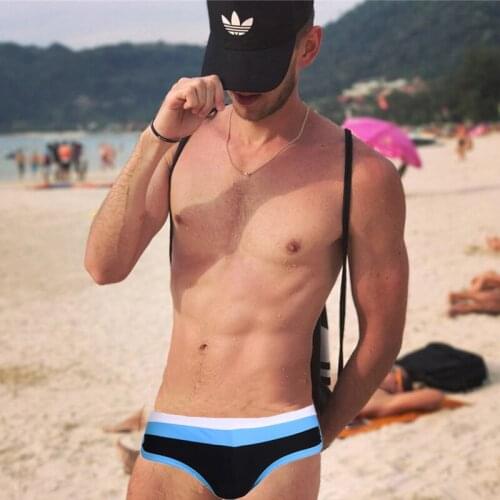 Front With Push Up Pad Swimwear Men Sexy Swimsuits Swim Briefs Bikini 2018 Mens Swimming Trunks for Bathing gay mens swimwear