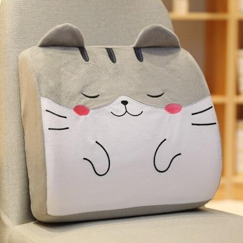 Memory Foam Lumber Pillow Stuffed Plush Soft Office Back Cushion Gift Home Sofa Fruit Animal Print Nap Sleeping35x32cm