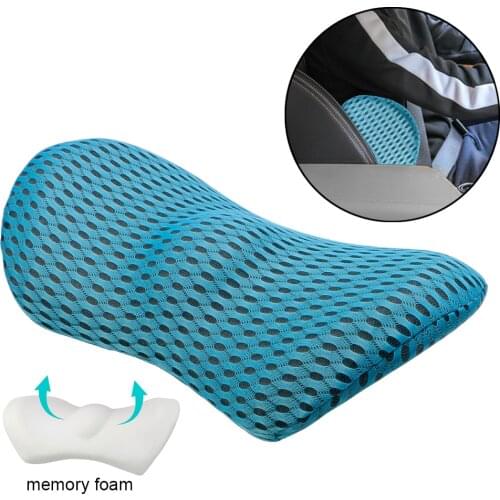 Car Seat Waist Pillow Car Cushion Lumbar Support Pillow Bed Sleeping Pillow Memory Foam Low Back Cushion Interior Accessories