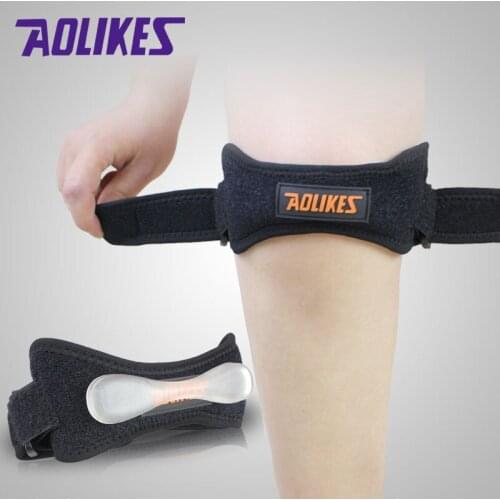 Fully Adjustable Jumperss Knee Strap Patellar Tendon Band Knee Support Brace Silicone Pads Fit Running Basketball Sport A-7918