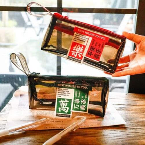 Transparent Big Pencil Case PVC School Supplies Pencil Bag Stationery Gift School Back To School Pencil Box pencil pouch kawaii