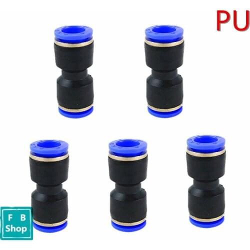 PU 6 8 10 12 MM Straight Push in Fitting Pneumatic Push to Connect Air Quick Fitting Tube Fittings 5 Same Size