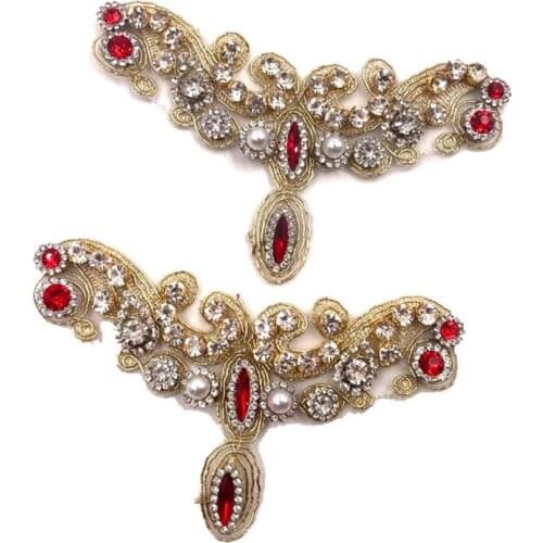 Handmade DIY Embroidery Lace Rhinestone Shoe Flower Women Wedding Shoes Buckle