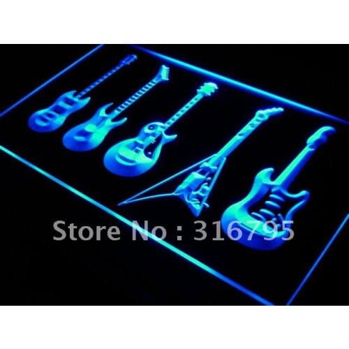 S091 Guitars Weapon Band Bar Beer LED Neon Light Light Signs On/Off Switch 20+ Colors 5 Sizes