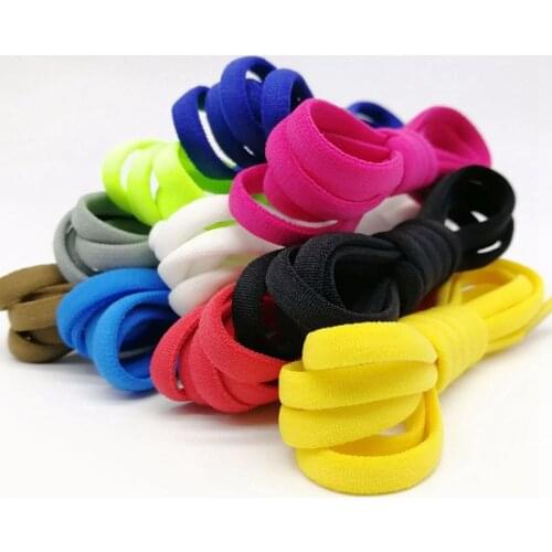 1Pair No tie Shoelaces Round Elastic Shoe Laces For Sneakers Shoelace Quick Lazy Laces Shoestrings With Metal Buckle