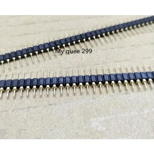 50pcs/lot 1*40P male Single row 1*40PIN 2.54mm single round pin hole gold male pin header strip Connector 1*40