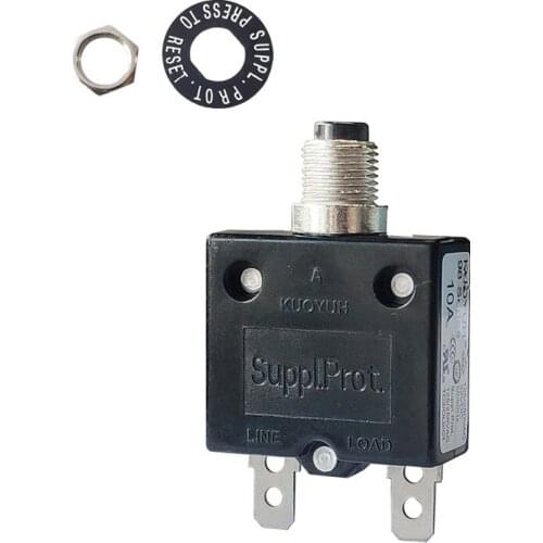 10A Manual Reset Thermal Protector KUOYUH 98 series Circuit Breaker For Portable Generato