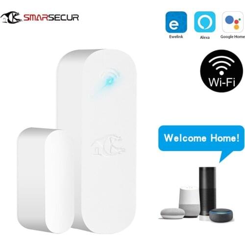 Ewelink Smart Door Sensor WiFi Door Magnetic Detector Wireless Smart Home Security Alarm System Work With Alexa Google Home