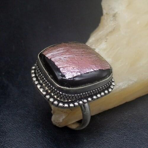 Gemstonefactory Jewelry Big Promotion Single Unique 925 Silver Dichroic Glass Women Men Fashion Gifts Rings 10# 20212542