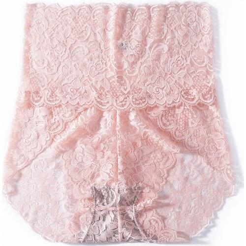 High-Waist Lace Feminine Temptation Seamless Large Size Buttocks And Abdomen Transparent Briefs Pure Cotton Womens Panties