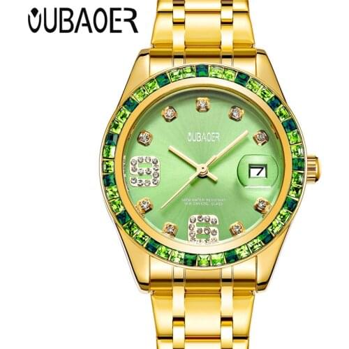 OUBAOER New Fashion Women Watches Auto Date Quartz Wristwatches Clock Montre Femme for Female Lady Relogio Feminino