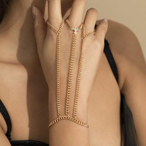 Womens Bracelet 2021 Mothers Day Gift Multi-layered Metal Golden Chain Tassel Accessories Gothic Jewelry Geometry Bracelets