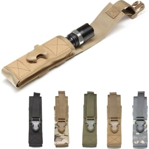1000D Tactical Nylon Molle Light Holster Flashlight Holder Case Army Flashlight Pouch For Camping Hiking Hunting