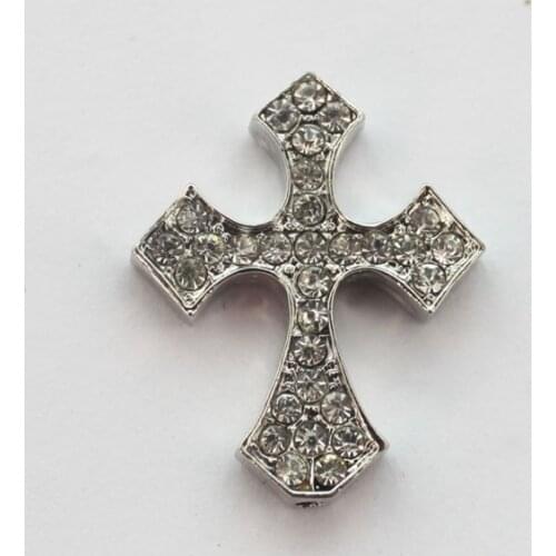 20PCS Clear Pave Rhinestone Cross Link Connectors 29mm #22882