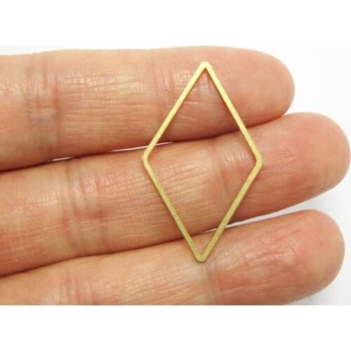 Brass charms 32.2x19.5mm Rhombus Raw brass earrings findings pendant -50pcs R768