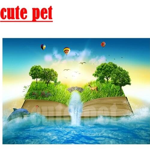 The Sea of books diamond painting DIY diamond mosaic paste diamond No Frame 5d Home Wall Deco full diamond Cross-stitch Diamond