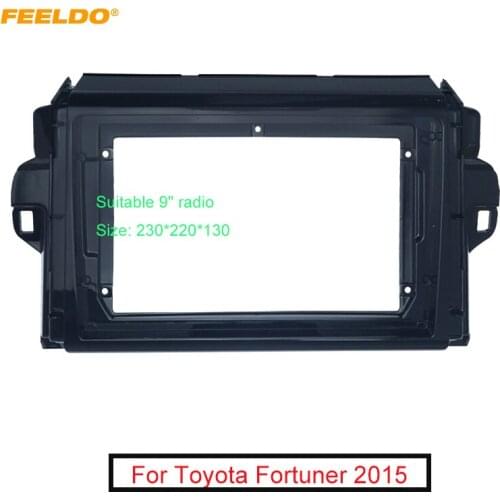 FEELDO Car Audio Radio 9 Inch 2DIN Fascia Frame Adapter For Toyota Fortuner 2015+ DVD GPS Navigation Installation Dash Trim Kit