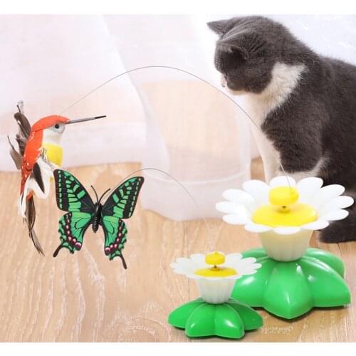 Automatic Bird Colorful Butterfly Teaser Cat Toy Pet Dog Trainning Random Color for Kitten Toy Supplies Accessories