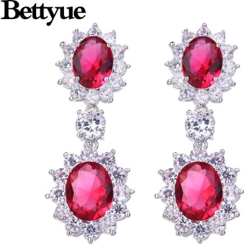 Bettyue Brand Fashion Elegance Geometric AAA Cubic Zircon Three Colors Jewelry Earrings For Woman Florid Wedding Party Gift