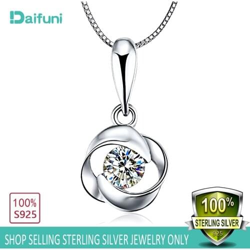 925 Sterling Silver Rose Pendant Necklaces with 5A Zircon Christmas Jewelry Gift Birthday Gift for Mom Women Wife Girls Her